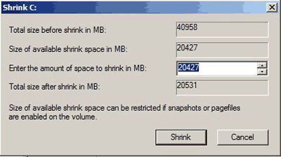 Shrink C drive