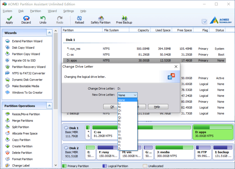 how-to-change-drive-letter-with-partition-magic-server